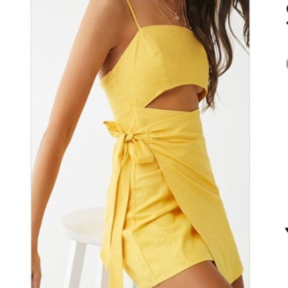 F21 Yellow Cut Out Dress - Picture 2 of 11